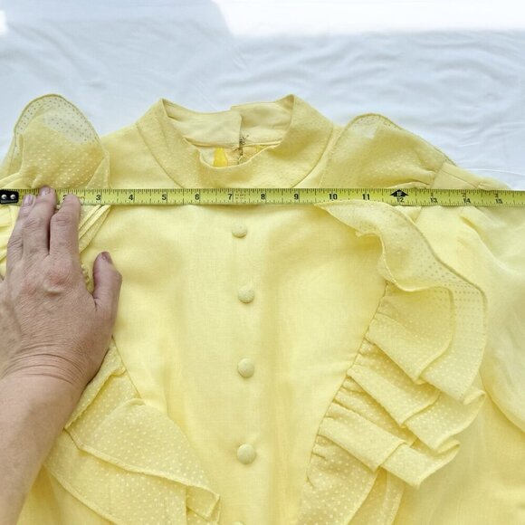 VTG 70's Handmade Gunne Sax Inspire Dot Embroid. Long Sleeve Prairie Dress Sz 6 - Picture 10 of 16